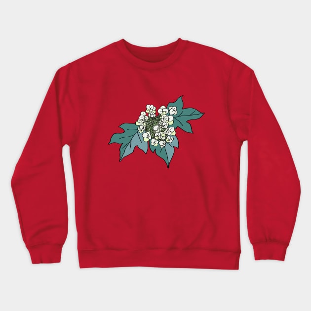 Alabama State Wildflower : Oak-Leaf Hydrangea Crewneck Sweatshirt by Hanatist Studio